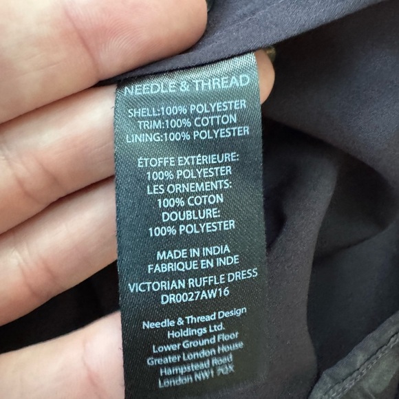 Needle & Thread Victorian Ruffled Midi Dress Plum Sz 6 - Picture 11 of 12